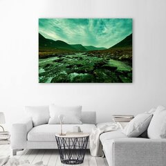 Glezniecība uz audekla, Rushing river zaļā krāsā цена и информация | Картины | 220.lv