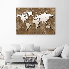 Glezniecība uz audekla, Veca retro pasaules karte цена и информация | Картины | 220.lv