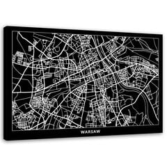 Glezniecība uz audekla, Varšava - pilsētas karte cena un informācija | Gleznas | 220.lv
