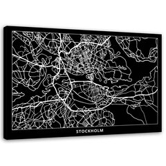 Glezniecība uz audekla, Stokholma - pilsētas karte cena un informācija | Gleznas | 220.lv