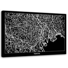 Glezniecība uz audekla, Tokija - pilsētas karte цена и информация | Картины | 220.lv