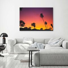 Glezniecība uz audekla, Rozā debesis un palmas цена и информация | Картины | 220.lv