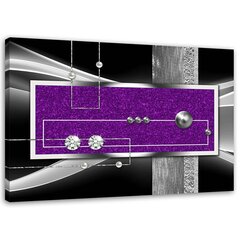 Glezniecība uz audekla, Violeta abstrakcija ar dimantu un pērli цена и информация | Картины | 220.lv