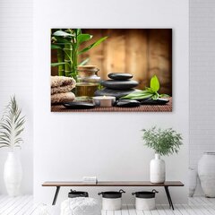 Печать холста, камни дзен и бамбук на зеленом фоне 39,99 цена и информация | Картины | 220.lv