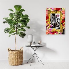 Glezniecība uz audekla, Zebra un krāsainas rozes цена и информация | Картины | 220.lv
