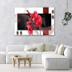 Glezniecība uz audekla, Sarkana kompozīcija ar orhideju cena un informācija | Gleznas | 220.lv