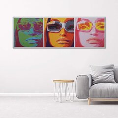Glezniecība uz audekla, Sievietes ar brillēm krāsaina seja cena un informācija | Gleznas | 220.lv