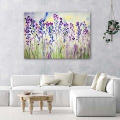 Glezniecība uz audekla, Violeti ziedi pļavā цена и информация | Картины | 220.lv