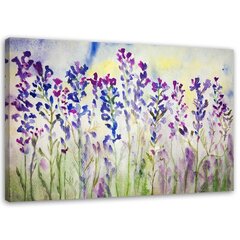 Glezniecība uz audekla, Violeti ziedi pļavā cena un informācija | Gleznas | 220.lv