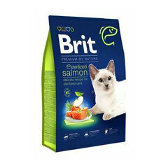 Brit Dry Premium sterilizētiem kaķiem, ar lasi, 8 kg cena un informācija | Sausā barība kaķiem | 220.lv