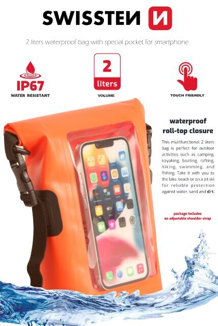 Swissten Waterproof Universal Phone Case Ūdensizturīgs Maks Telefonam 2L cena un informācija | Telefonu vāciņi, maciņi | 220.lv