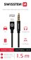 Swissten Textile Audio Adapteris Lightning / 3,5 mm / 1.5m cena un informācija | Kabeļi un vadi | 220.lv