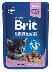 Brit Premium Pouch kaķēniem, ar baltajām zivīm, 24x100 g цена и информация | Консервы для котов | 220.lv