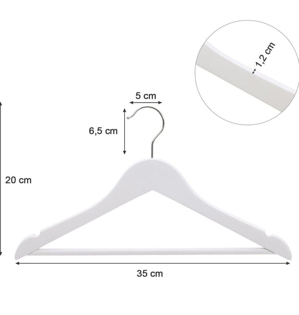 Songmics masīvkoka pakaramie bērnu apģērbiem, 5 gab. cena un informācija | Pakaramie un apģērbu maisi | 220.lv