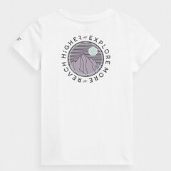 T-krekls meitenēm 4f, balts цена и информация | Рубашки для девочек | 220.lv