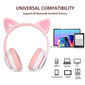 Bezvadu RGB austiņas ar LED kaķu ausīm, Electronics LV-009, rozā cena un informācija | Austiņas | 220.lv