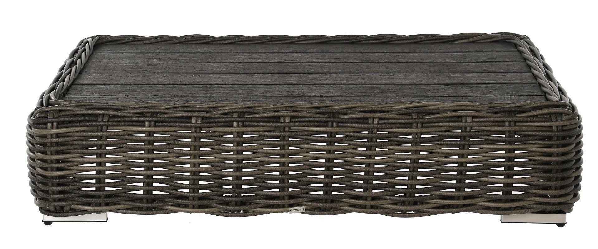 Galds MAJE GREY 127X74X30 cm ECO-RATTAN Pelēks 10 mm, polikoks pelēks cena un informācija | Dārza galdi | 220.lv