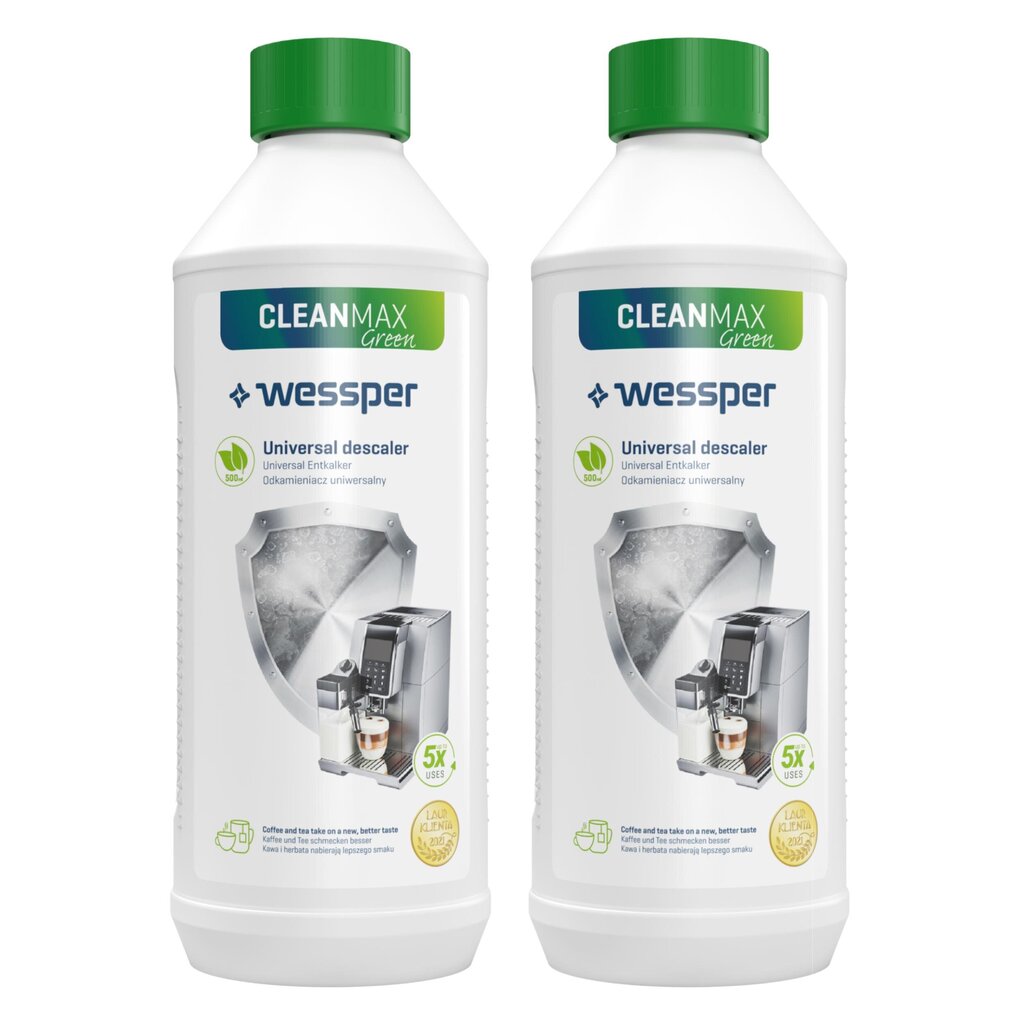 Universāls atkaļķošanas līdzeklisWessper CleanMax Green, 2x500 ml cena un informācija | Tīrīšanas līdzekļi | 220.lv