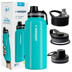 Термобутылка Wessper ActiveMax Steeline 1л, мята цена и информация | Бутылки для воды | 220.lv