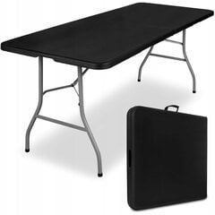 Plastmasas saliekamais galds Feta, 180x74 cm, melns cena un informācija | Tūrisma mēbeles | 220.lv