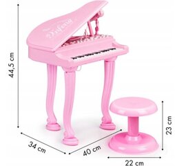 Bērnu klavieres ar karaoke mikrofonu, rozā цена и информация | Игрушки для девочек | 220.lv