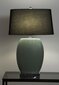 Galda lampa MIA H72 cm, matēta keramika, zaļa, roku darbs, hroms ar ēnotu melnu linu цена и информация | Galda lampas | 220.lv