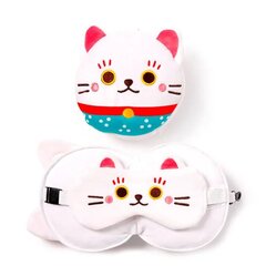 Подушка для путешествий для кошек Resteazzz Maneki Neko, маска для глаз цена и информация | Декоративные подушки и наволочки | 220.lv