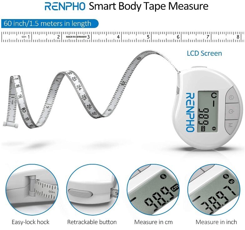 Viedais ķermeņa apkārtmēra mērītājs Renpho cena un informācija | Citas fitnesa preces | 220.lv