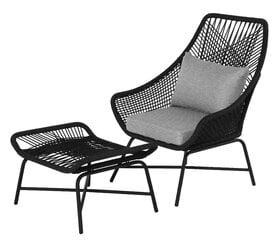 Уличное кресло со стулом Lorado, черного цвета цена и информация | Садовые стулья, кресла, пуфы | 220.lv