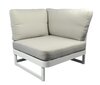 Stūra elements SUE 91X91X71 cm, alumīnija, balts, audums bēšs cena un informācija | Dārza krēsli | 220.lv