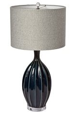 Galda lampa KEDIRA H83 cm W abažūrs, lina pelēks, tumši zils, keramikas cena un informācija | Galda lampas | 220.lv