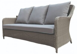 SOFA GRACE 3-SEATER 190X82X90 BRIGHT GREY PILLOW WHITE GREY cena un informācija | Dārza krēsli | 220.lv