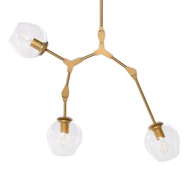 Piekaramā lampa LAMP TWIG S 100X42 cm, stikls, alumīnija, tērauds, zeltaina cena un informācija | Piekaramās lampas | 220.lv