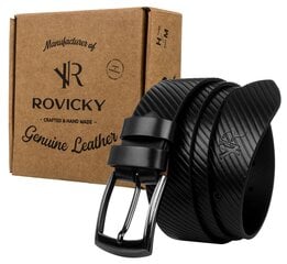 Мужской кожаный ремень Rovicky, черный цена и информация | Мужские ремни | 220.lv