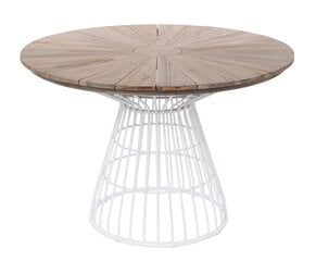 Galds IVY 110X74 cm ALUMINIUM BIEL TEAK TOP cena un informācija | Dārza galdi | 220.lv