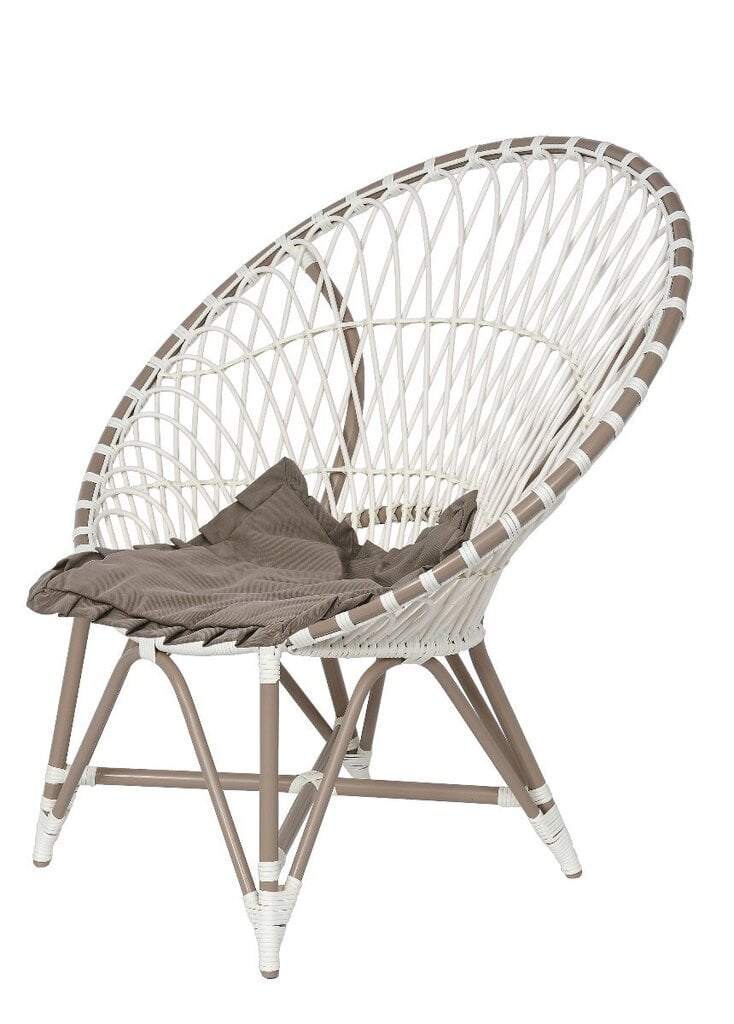 Āra krēsls Ivy, smilškrāsas/balts cena un informācija | Dārza krēsli | 220.lv