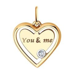 Золотая подвеска с сердечком из циркона "Ты и я" цена и информация | Украшения на шею | 220.lv