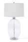 Galda lampa BERRY H99 cm, krēmkrāsas plafons, caurspīdīgs stikls, metāls, hromēts цена и информация | Galda lampas | 220.lv