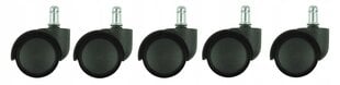 Комплект из 5 колес, черный цвет цена и информация | Колесики для мебели | 220.lv