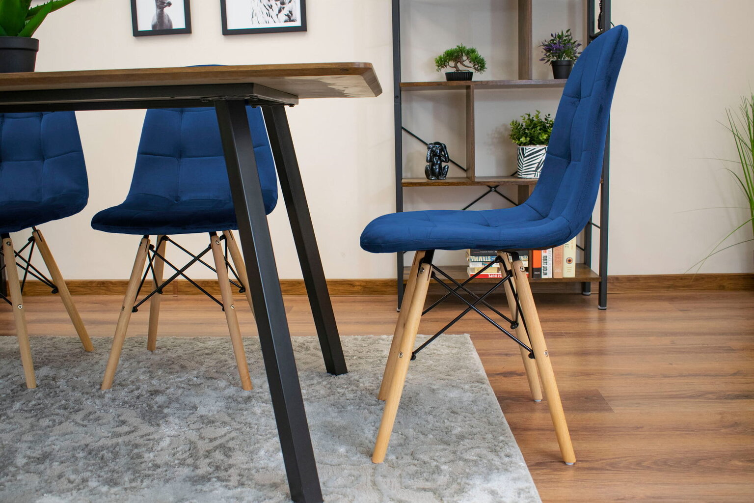 3-ju krēslu komplekts Dumo, zils cena un informācija | Virtuves un ēdamistabas krēsli | 220.lv