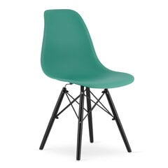 3-ju krēslu komplekts Osaka, zaļš/melns цена и информация | Стулья для кухни и столовой | 220.lv