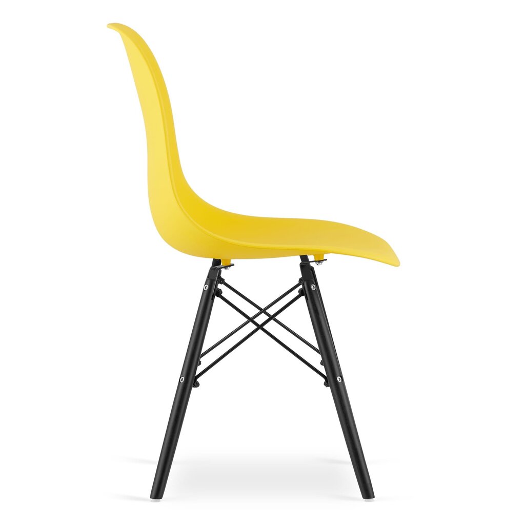 2-u krēslu komplekts Osaka, dzeltens/melns cena un informācija | Virtuves un ēdamistabas krēsli | 220.lv