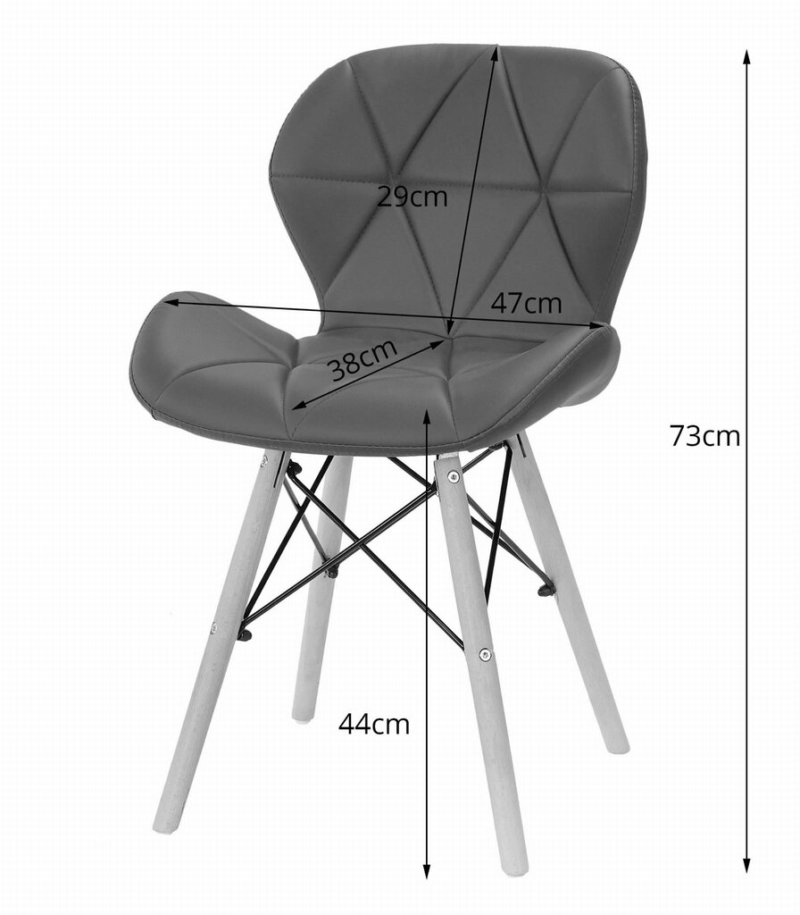3-ju krēslu komplekts Lago, melns cena un informācija | Virtuves un ēdamistabas krēsli | 220.lv
