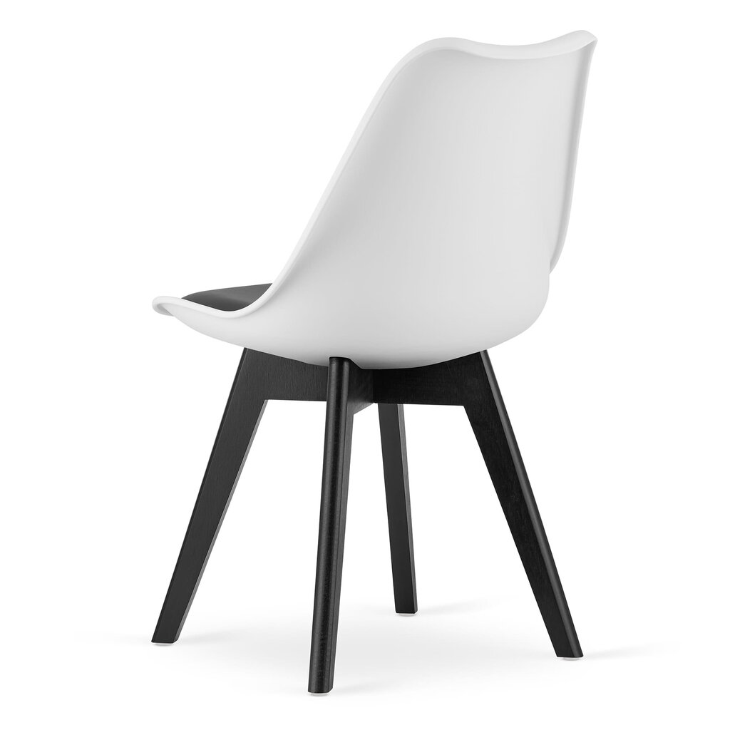 3-ju krēslu komplekts Mark, melns/balts цена и информация | Virtuves un ēdamistabas krēsli | 220.lv