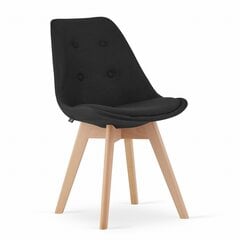 2-u krēslu komplekts Nori, melns/brūns cena un informācija | Virtuves un ēdamistabas krēsli | 220.lv