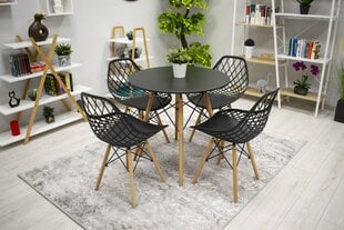 Комплект из 2-х стульев Sakai, черный/коричневый цена и информация | Стулья для кухни и столовой | 220.lv