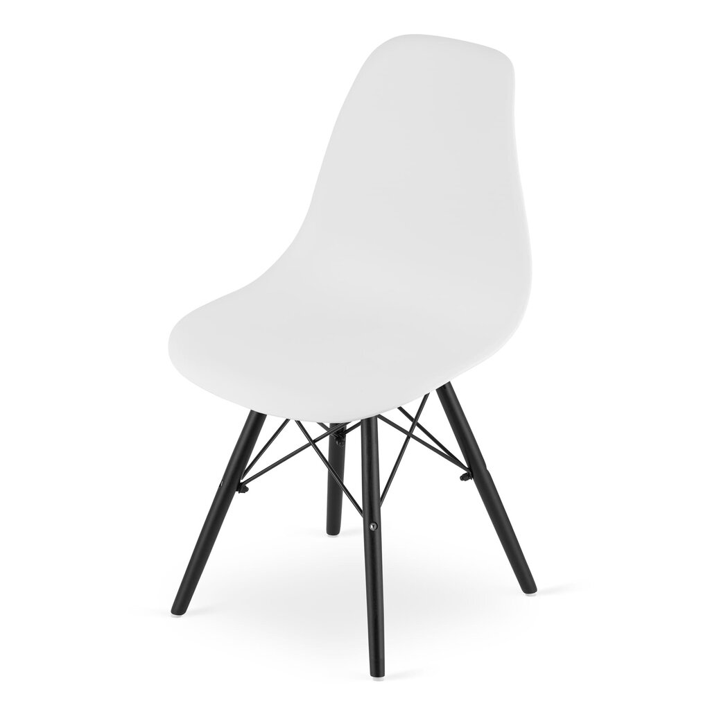 3-ju krēslu komplekts Osaka, balts/melns cena un informācija | Virtuves un ēdamistabas krēsli | 220.lv