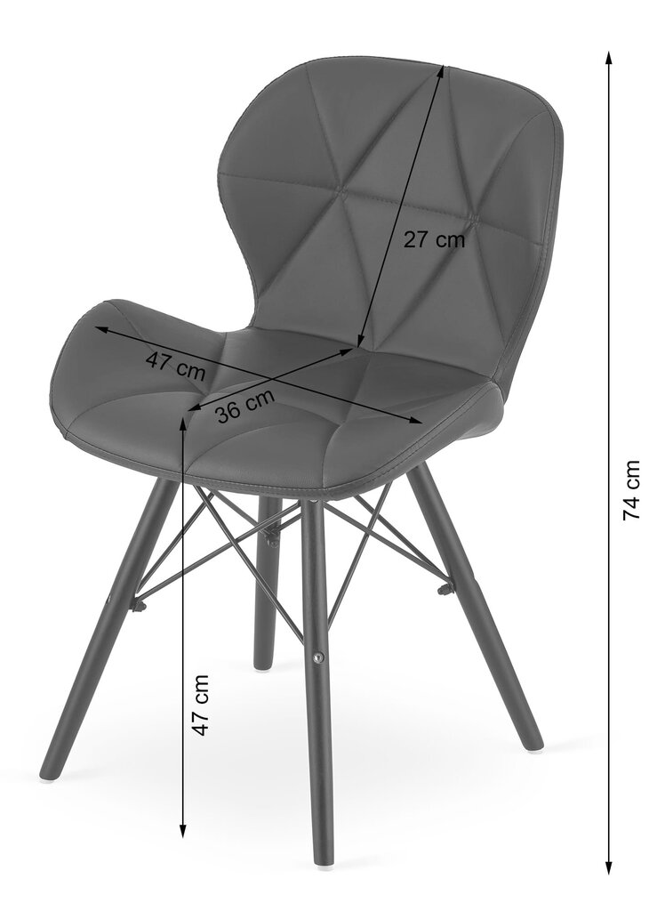 2-u krēslu komplekts Lago, melns цена и информация | Virtuves un ēdamistabas krēsli | 220.lv