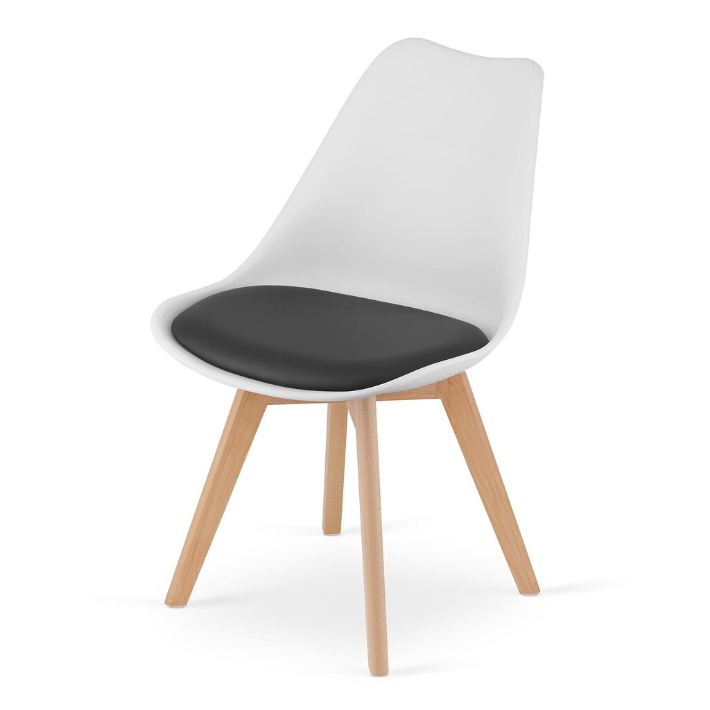3-ju krēslu komplekts Mark, melns/balts cena un informācija | Virtuves un ēdamistabas krēsli | 220.lv