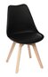 Prato krēsls, 47.5x43x81cm, melns Pp sēdeklis, Pu spilvens, koka kājas цена и информация | Virtuves un ēdamistabas krēsli | 220.lv